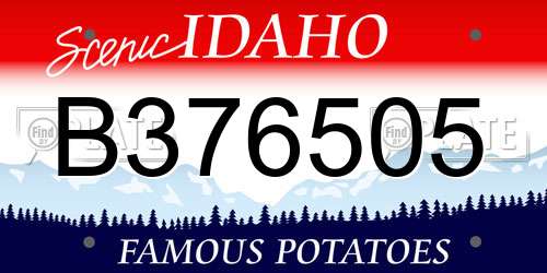 B376505 Idaho License Plate