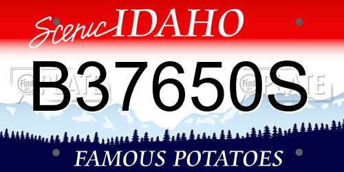 B37650S Idaho License Plate