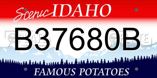 B37680B Idaho License Plate
