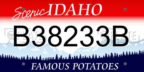 B38233B Idaho License Plate