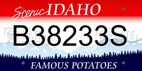 B38233S Idaho License Plate