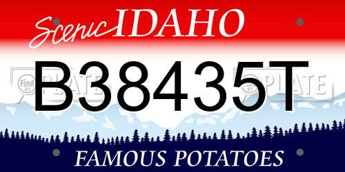 B38435T Idaho License Plate