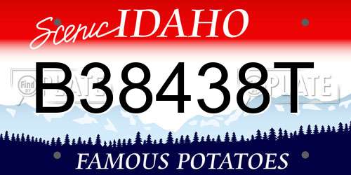 B38438T Idaho License Plate