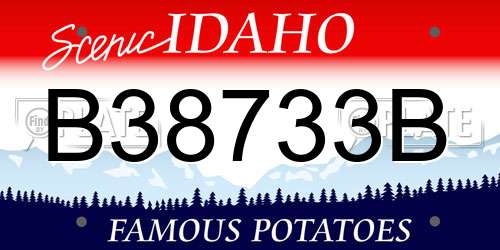 B38733B Idaho License Plate