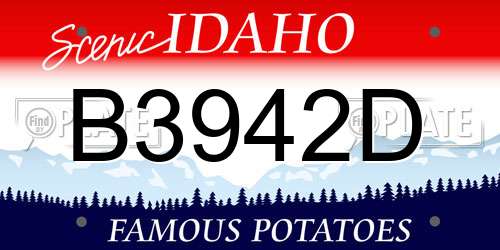 B3942D Idaho License Plate