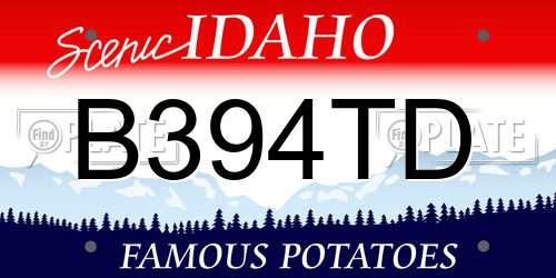 B394TD Idaho License Plate