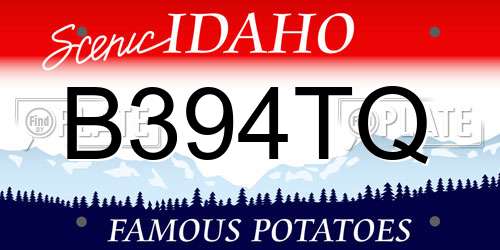 B394TQ Idaho License Plate