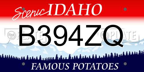 B394ZQ Idaho License Plate