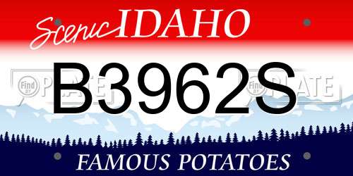 B3962S Idaho License Plate