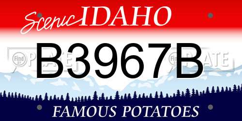 B3967B Idaho License Plate