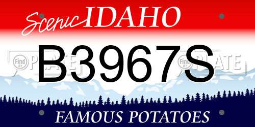B3967S Idaho License Plate
