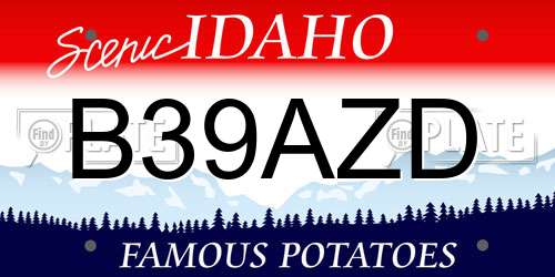 B39AZD Idaho License Plate