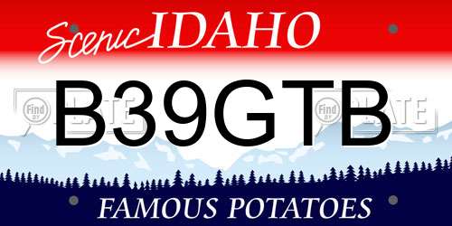 B39GTB Idaho License Plate