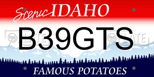 B39GTS Idaho License Plate
