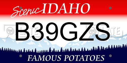 B39GZS Idaho License Plate