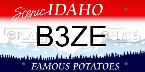 B3ZE Idaho License Plate