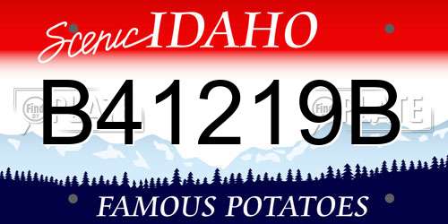 B41219B Idaho License Plate