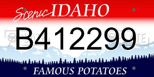 B412299 Idaho License Plate