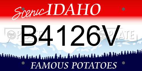 B4126V Idaho License Plate