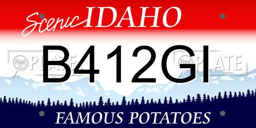 B412GI Idaho License Plate