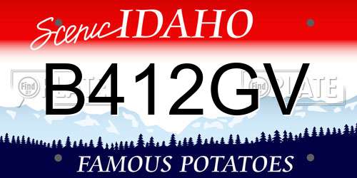 B412GV Idaho License Plate