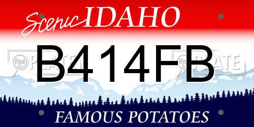 B414FB Idaho License Plate