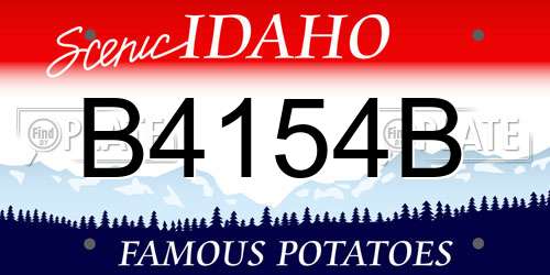 B4154B Idaho License Plate