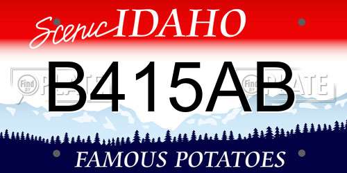 B415AB Idaho License Plate
