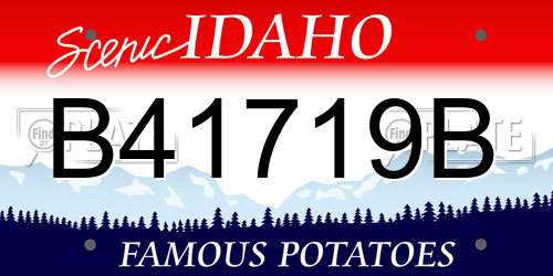 B41719B Idaho License Plate