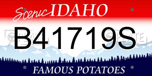 B41719S Idaho License Plate