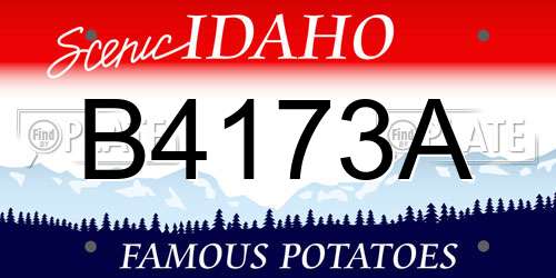 B4173A Idaho License Plate