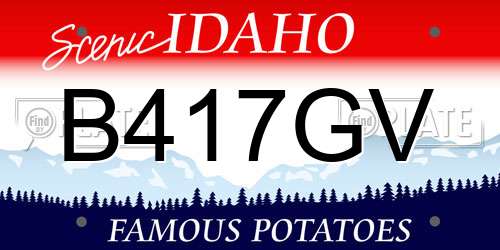 B417GV Idaho License Plate