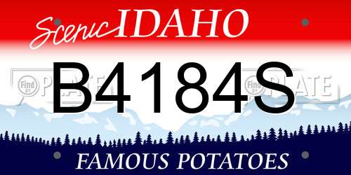 B4184S Idaho License Plate