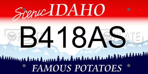 B418AS Idaho License Plate