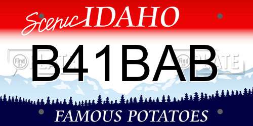 B41BAB Idaho License Plate