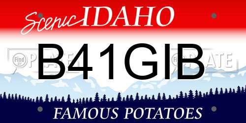 B41GIB Idaho License Plate