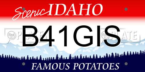 B41GIS Idaho License Plate