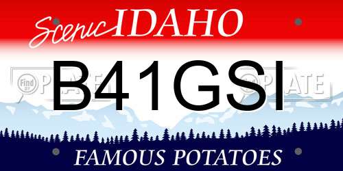B41GSI Idaho License Plate