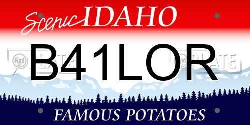 B41LOR Idaho License Plate