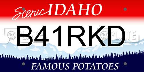 B41RKD Idaho License Plate