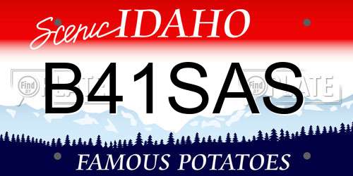 B41SAS Idaho License Plate