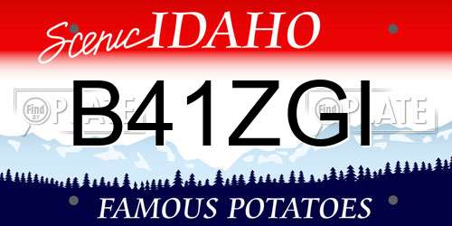 B41ZGI Idaho License Plate