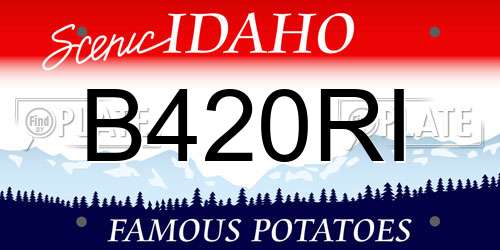 B420RI Idaho License Plate