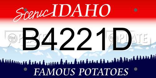B4221D Idaho License Plate