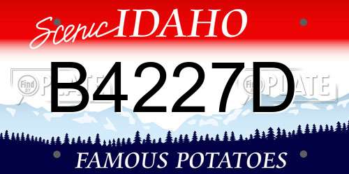 B4227D Idaho License Plate