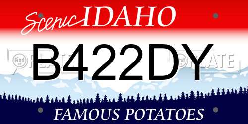 B422DY Idaho License Plate