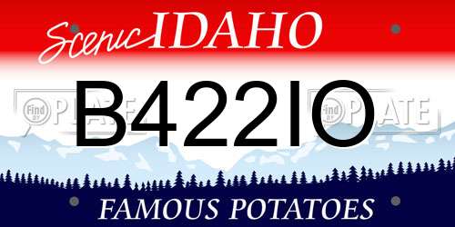B422IO Idaho License Plate