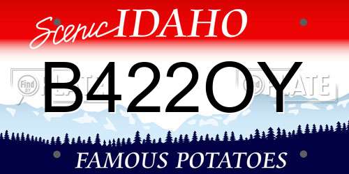 B422OY Idaho License Plate