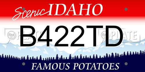 B422TD Idaho License Plate