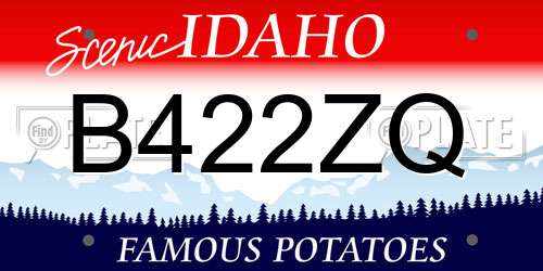 B422ZQ Idaho License Plate